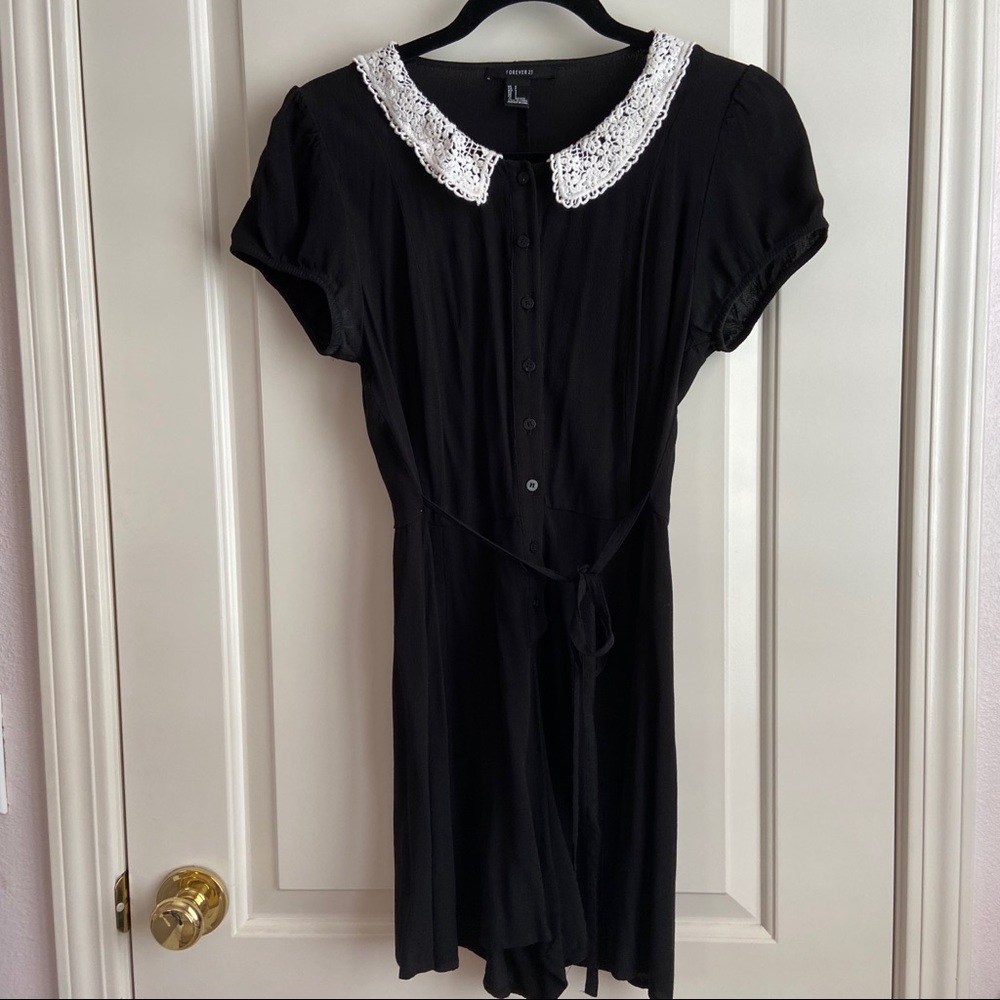 Forever 21 Black Romper w/ Lace Collar